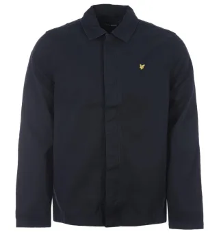Lyle & Scott Washed Drill Marineblaues Überhemd Jacke