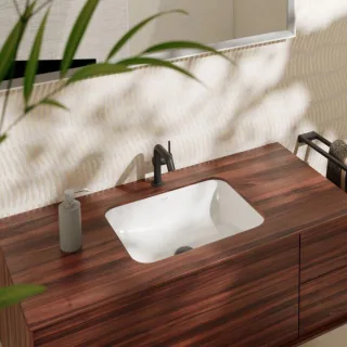hansgrohe Xuniva Unterbauwaschtisch 60154450 450x350mm, ohne Hahnloch, mit Überlauf, weiß
