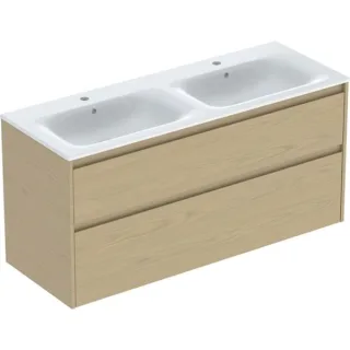 Geberit Renova Plan Set Doppelmöbelwaschtisch schmaler Rand, mit Unterschrank, zwei, 504042PS1 504042PS1