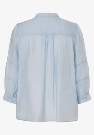 MORE & MORE - feminine Bluse blau - Gr. - 40