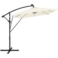 ML-DESIGN Sonnenschirm Ampelschirm mit/ohne LED Solar Ständer Abdeckung Windsicherung Ø330 cm, Gartenschirm UV50+ Sonnenschutz wasserabweisend 360° drehbar & neigbar