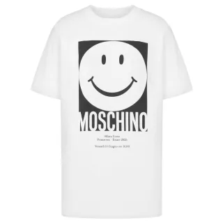 Weißes T-shirt Mit Smiley-logo Von Moschino