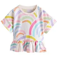 Next Schößchenshirt Kurzarmshirt mit Schößchen aus 100 % Baumwolle (1-tlg)
