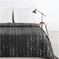 Design91 Tagesdecke Microfaser Decke Steppdecke Überwurf Gesteppte Karomuster, mit silbernem, dekorativem Muster