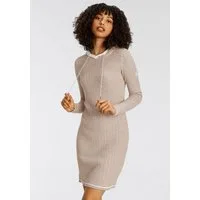 KangaROOS Strickkleid mit Kapuze und Kordelzug, aus Feinstrick
