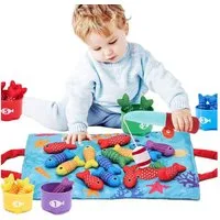 Coonoor Lernspielzeug Angelspiel Baby Spielzeug Kinderspielzeug,Fische Angeln Spiel, Montessori Spielzeug Lernspiele Motorikspielzeug