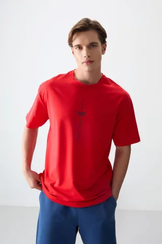 Übergröße Bedrucktes Rundhals-T-Shirt