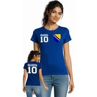 Blondie & Brownie T-Shirt Bosnein_D_Tee Damen T-Shirt Bosnien Fußball Fan Trikot Print Shirt Bosnien Fußballfan Damen Trikotshirt