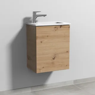 Sanipa 3way Waschtischunterbau zu Duravit ME by Starck Waschtisch mit 1 Tür, Eiche Natural-Touch SM72185