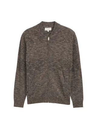 Tom Tailor - Bomber Strickjacke brown navy multicolor - Gr. - XXXL