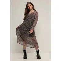 Studio Untold Jerseykleid Maxikleid A-Line Chiffon Minimal Blumen Langarm