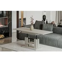 Endo-Moebel Couchtisch Endo Couchtisch Iso 110 / 170 höhenverstellbar erweiterbar Farbauswahl, 110-170 (2x30 intern), 58-75, 25mm, Doppellift, Akzentstreifen schwarz