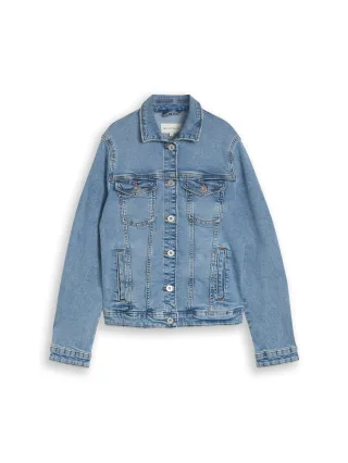 Tom Tailor - Jeansjacke mit Eingriffstaschen clean light stone blue denim - Gr. - XXXL