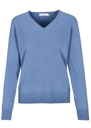 IN LINEA - NOS V-Pullover 648 denim mel. - Gr. - 36
