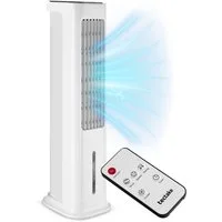 tectake Ventilatorkombigerät Luftkühler Alaska in weiß, leise, 3 Modi, Inkl. Fernbedienung, 4in1, 5 l Wassertank, 12-Stunden-Timer, Touch-Display, energiesparend