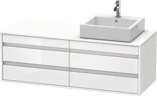 Duravit Ketho Konsolenwaschtischunterbau wandhängend Weiß Hochglanz 1400x550x496 mm - KT6657R2222 KT6657R2222