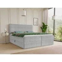 Sofnet Boxbett Mollo (mit zwei Bettkästen, Bonell-Matratze und Topper), Doppelbett, Polsterbett mit Kopfteil, Boxspringbett, Cordstoff