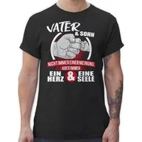 Shirtracer T-Shirt Vater & Sohn Immer ein Herz & eine Seele - weiß/rot Partner-Look Familie Papa