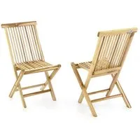 VCM Gartenstuhl 2er Gartenstuhl Hochlehner Klappstuhl Holz Teak (2 St)