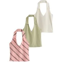 Next Trägertop Neckholder-Oberteile, 3er-Pack (3-tlg)