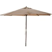 BURI Sonnenschirm Holz-Sonnenschirm 3m beige Gartenschirm Terrassenschirm Marktschirm