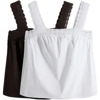 The Set Trägertop The Set Trägertops mit Spitzenbesatz, 2er-Pack (2-tlg)