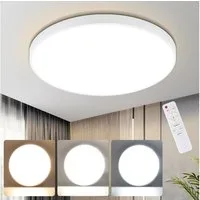 ZMH LED Deckenleuchte Wohnzimmer Rund Schwarz/Weiß Dekcenlampe Flach Küchenlampe