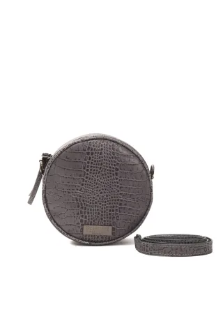 Pompei Donatella Grey Leather Crossbody Body's Bag