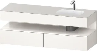 Duravit Qatego Einbauwaschtisch mit Konsolenwaschtischunterbau Weiß Supermatt 1600x550x600 mm - QA47 QA4796022840010