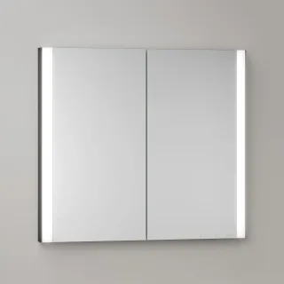 KEUCO Royal Atlas LED Spiegelschrank 80 x 71 x 11,5 cm mit 2 Türen, Spiegelheizung, Unterputz 211201450073