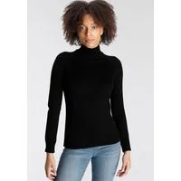 Arizona Strickpullover Rolli unifarbend mit grobem Strickmuster und Rollkragen