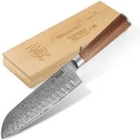 HITOFURI® Damastmesser HITOFURI® SANTOKU Damaskusmesser Universalmesser Premium Messer 73Lag., inkl. einer edlen Holzbox, Messerscheide, Pflegetuch sowie Pflegeöl