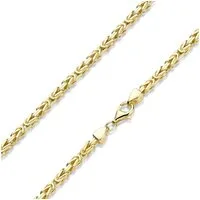 Materia Königskette Gold Herren Halskette 3mm K112, massives 925 Sterling Silber, vergoldet