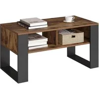 Woltu Wohnzimmertisch (1-St), modern, Couchtisch, 2 offene Fächer