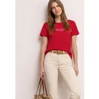 STREET ONE Kurzarmshirt Sommershirt mit Wording Artwork