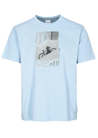 BASEFIELD - Rundhals T-Shirt 1/2 Arm steel blue - Gr. - S