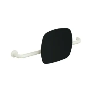 Hewi 801 Rückenstütze 801.51B9263L99 Wandabstand 150mm, Ausführung links, matt, Lehne tiefschwarz, reinweiß