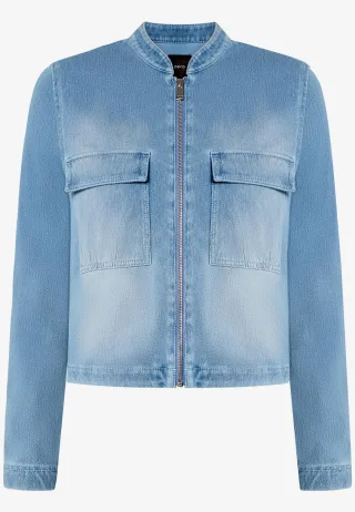 zero - Jeansjacke mit Reißverschluss blue denim - Gr. - 44