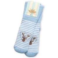 P.Eisenherz Trachtenkleid Trachten Baby Socken - HIRSCH - hellblau