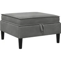 vidaXL Sofa Sofa-Hocker mit Stauraum Dunkelgrau Samt, 1 Teile