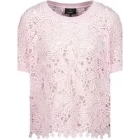 Monari Strickpullover rosa,Casual,Baumwolle,Strukturiert,Rundhals,Kurz,Regular Fit