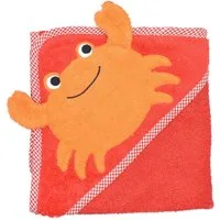 P.Eisenherz Kapuzenhandtuch Kapuzenhandtuch mit Motiv "Krabbe" rot, Frottee (1-St), aus flauschiger, saugfähiger Baumwolle in rot