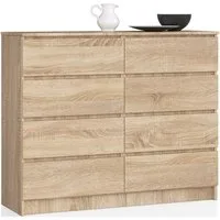 Raumhirsch Furniture Kommode mit 8 Schubladen 120 cm breit Holz Schrank, (viele Farbvarianten - Maße: 120 x 99 x 40 cm) - Hochwertig & stabil