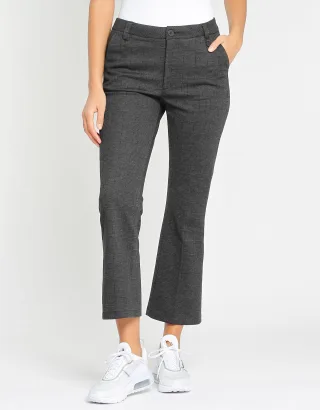 GANG Damen Hosen 94CINZIA KICKFLARE - bootcut fit Hose nero check