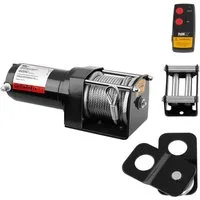 MSW Seilwinde 1590 kg 12 V Elektrische Motorwinde Umlenkrolle Fernbedienung
