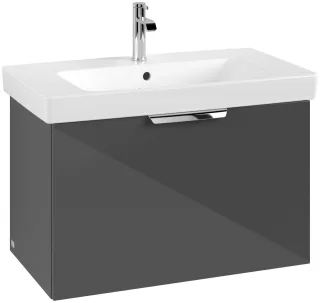 Villeroy & Boch Set LineUp 800mm mit Spiegelschrank Glossy Grey S00806FPR1