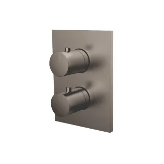 Herzbach design ix pvd Thermostatarmatur Unterputz 2 plus eckig rund bla, Black Steel, 21.503050.2.4 21.503050.2.40