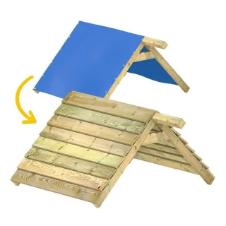 Massives Holzdach 114x140x80 cm für Spielturm - 16 druckimprägnierte Dachbretter 18x114 mm - wetterfestes Upgrade Zubehör Set - Wickey