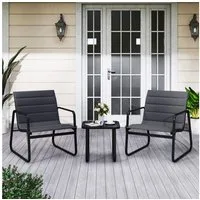 COSTWAY Balkonset, (3-tlg), Bistro-Set, 2 Schaukelstühlen mit Kissen, Tisch