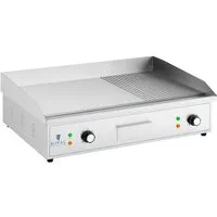 Royal Catering Elektrogrill Elektro Grillplatte Grillplatte Grill 727 x 420 mm geriffelt/glatt, 4400 W